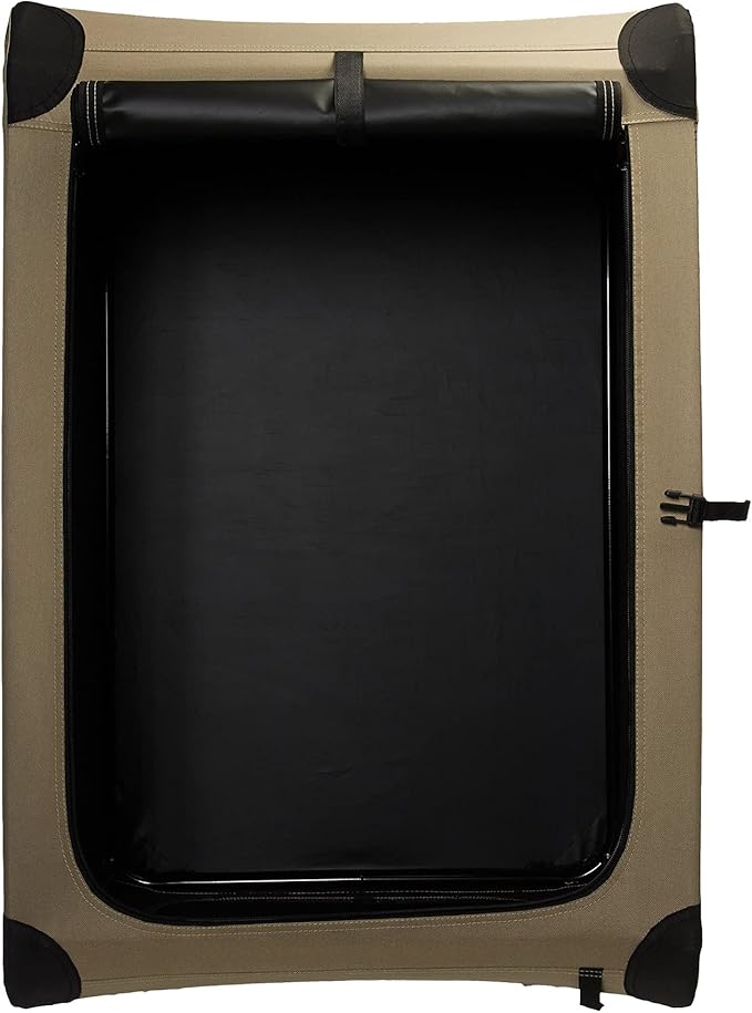 Amazon Basics Folding Soft Crate for Cat, Dog, Rabbit, Portable and Collapsible, 36 Inch, Tan, L 36" x 24" x 24"