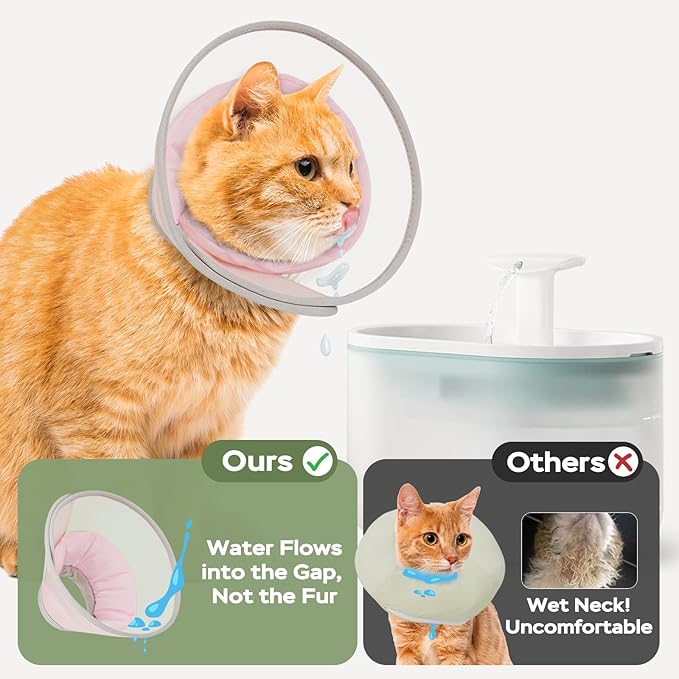 Cat Cone Collar Soft: Comfortable Waterproof Mesh Recovery Cone After Surgery to Stop Licking and Scratch, Alternative to Plastic Elizabeth Head/Neck Cone(Pink, M)