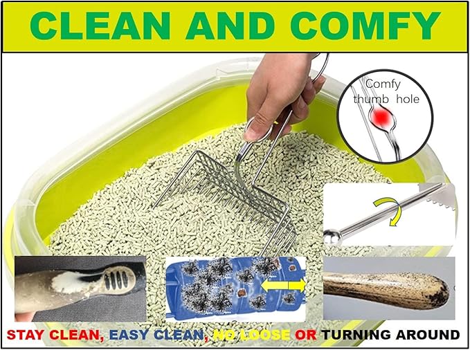 All Metal Litter Scoop, Solid Metal Sifter, Cat Litter Scoop Metal Jumbo, Cat Urine Scoop, Litter Scooper with Holder, Litter Scooper Holder, Jumbo Cat Litter Scoop Sifter Scooper Holder