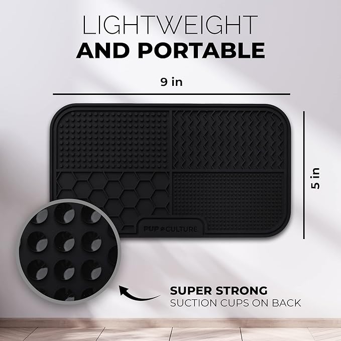 Pup Culture Dog Lick Mat for Dogs, Feeding Pad for Anxious Pets Plus 4 Different Puzzles for Mental Stimulation for Dogs - Supports Mental, Dental, and Digestive Health, Bite Resistant and Heavy Duty