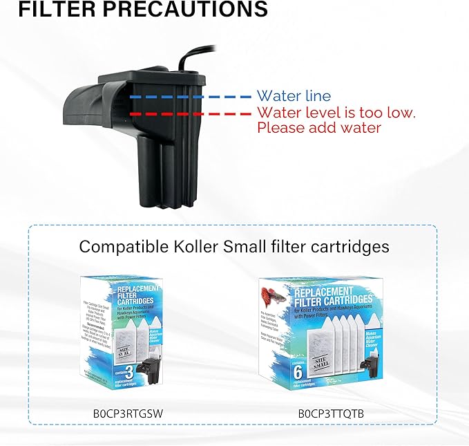 Koller Products 6.5-Gallon Aquarium Kit with Power Filter and LED Lighting, (AP650)