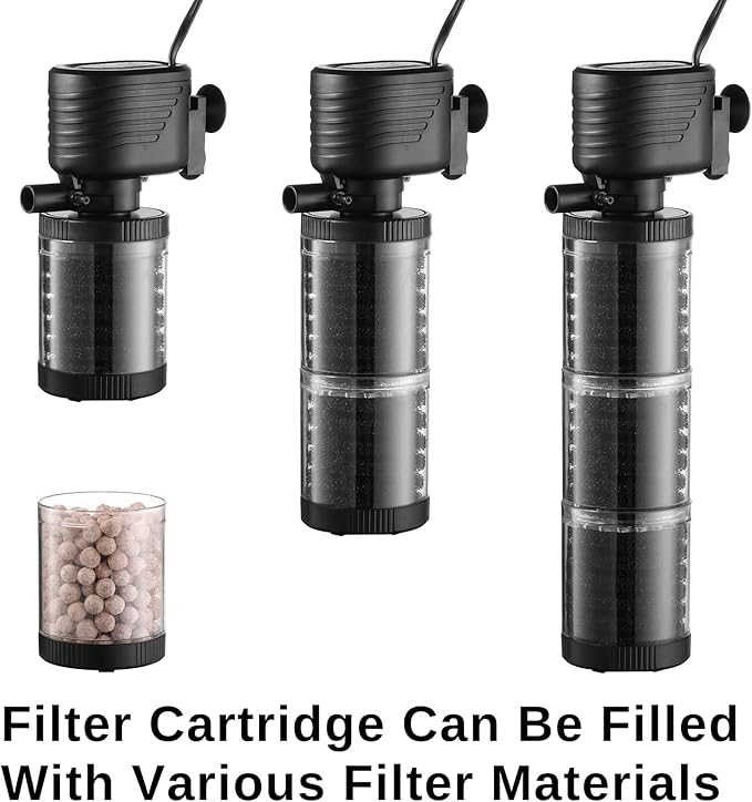 SainSmart XpertMatic Aquarium Filter for 70-120 Gallon Tank, Internal Fish Tank Filter with Water Pump, 475 GPH 3 Stages Biochemical Sponge Filter for Large Tank, Pond, Wavemaker, Air Supply