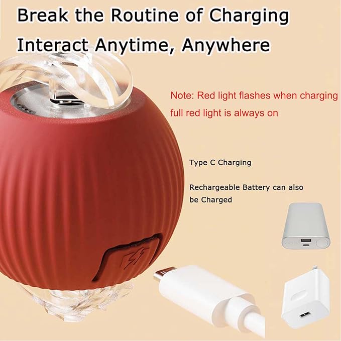 Speed 2.0 Tail Interactive Cat Toys for Indoor Cats, Chirping & Motion Activate Cat Toy, Smart Kitten Rolling Ball Moving Ball Toys, Rechargeable Dog Cat Bal l for Enrichment Exercise (Green)