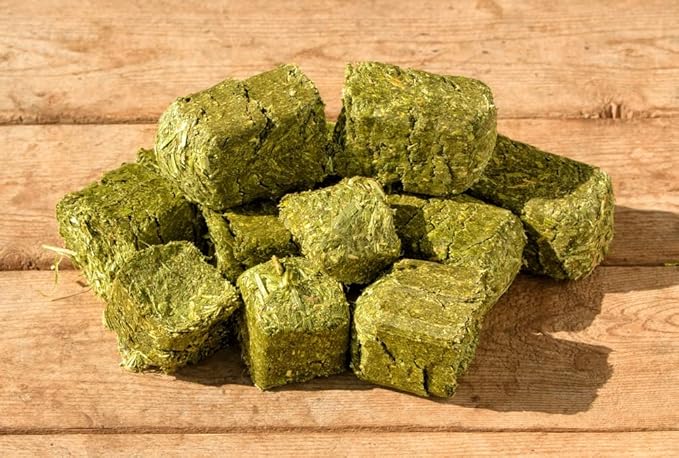 CZ Grain Alfalfa Cubes for Feeding - Rabbits, Goats, Chickens, Cattle, Horses, All Animals Love Alfalfa Cubes (8 Ounces)