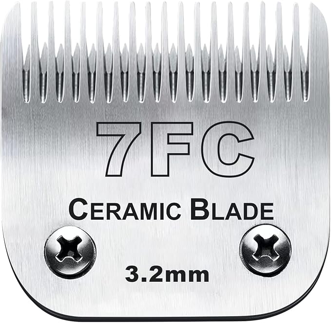 7FC Blades Dog Grooming Clipper Compatible with Andis Pet/Oster A5/Wahl KM Series, Ceramic & Stainless Steel Blade