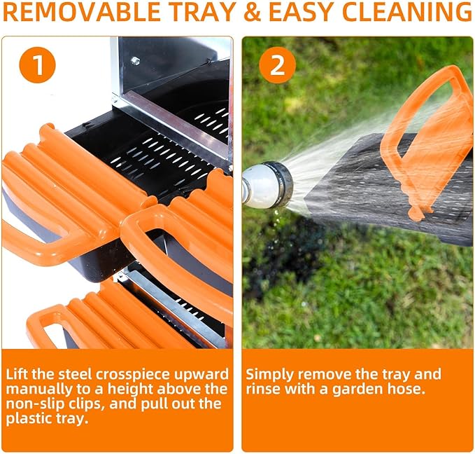 Chicken Nesting Boxes, 10 Hole Metal Chicken Laying Box with with Removable Trays and Roll Out Egg Collection for Chicken Coop, with Metal Bracket, Orange