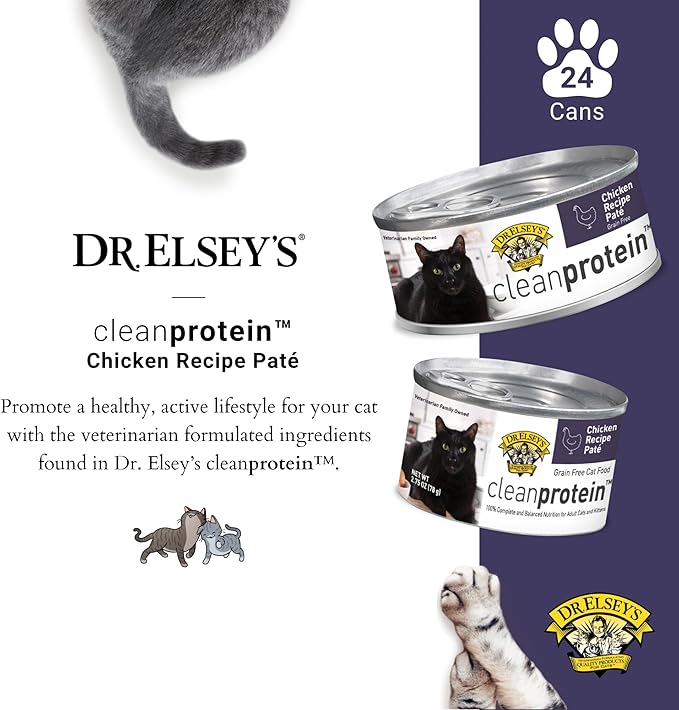 Dr. Elsey's cleanprotein Chicken Recipe Wet Cat Food (Case of 24), 2.75 oz Canned Food