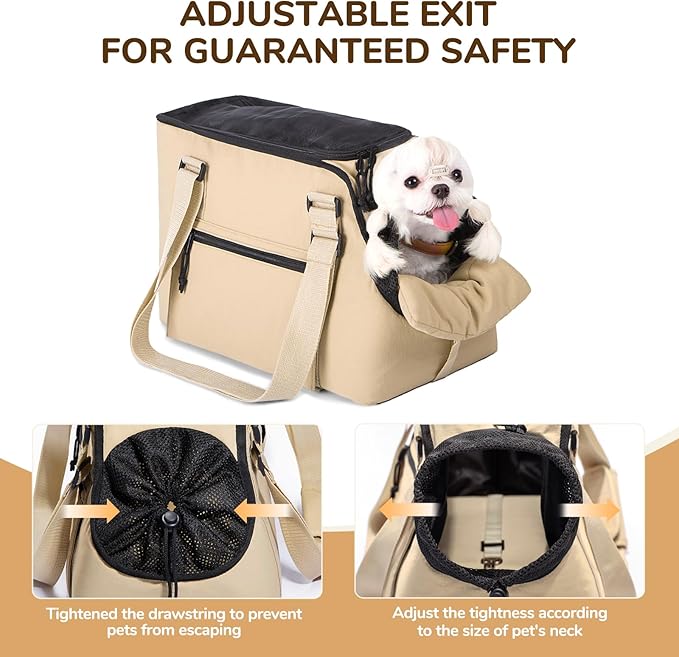 BurgeonNest Dog Purse Carrier for Small Dogs and Cats, Soft Sided Cozy Plush Pet Bag Carrier, 15.7" L x 8" W x 11" H Lightweight Pet Tote Bag with Secure Harness Clip