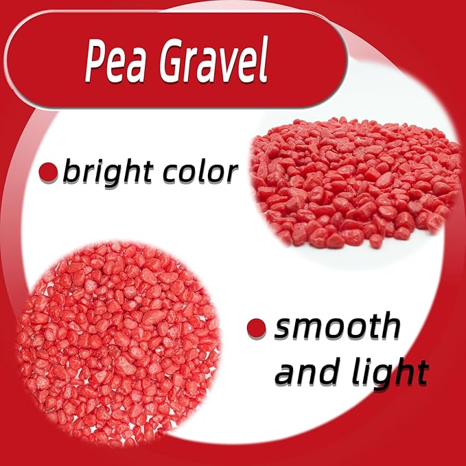 Red Pebbles for Crafts, 0.9 Pound Natural Polished Aquarium Gravel, Decorative Pebbles for Indoor Plants, Turtle Tank, Vase, Succulents Cactus, Garden Landscaping