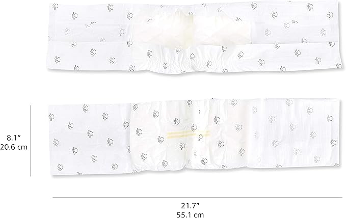 Amazon Basics Absorbent, Leakproof Male Dog Wrap Disposable Diapers, Small, Pack of 50, White
