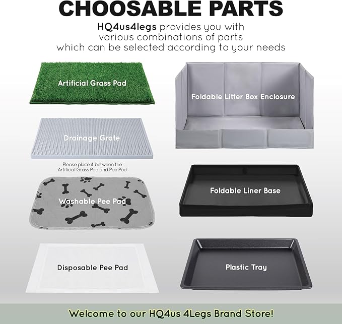 Dog Grass Pad with Tray Medium 31”×21”, Dog Potty with Ultra-Absorbent Artificial Grass for Dogs with Hemmed Edge, Pee Pads for Dogs, Realistic, Odor Free, Litter Box for Balcony