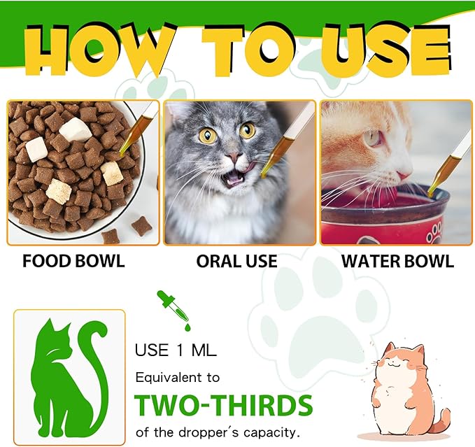 Cat Constipation Relief, Liquid Drops Supports Laxative Relief, Cat Herbal Supplements, Stool Softener Laxative Constipation Relief, Chicken Flavour- 60ml / 2 fl.oz