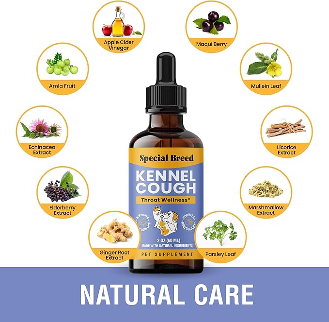 Cough Support for Dogs & Cats, Dry and Wet, Respiratory & Cold, Made in USA, 2oz
