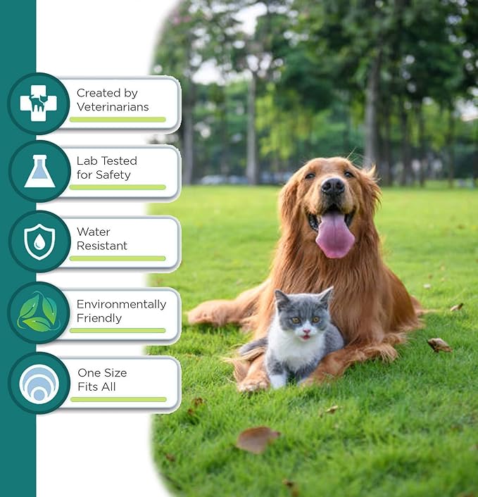 Natural Flea and Tick Collar for Puppies - 12-Month Protection, Safe Pest Control - Waterproof, Strong - Free Flea Comb and Tick Tweezer Included - 2-Pack, 13.8 Inches