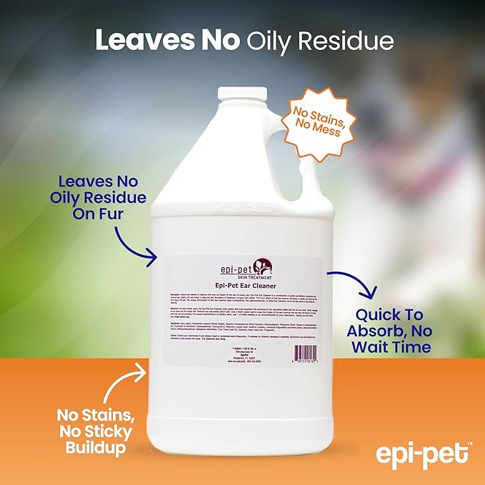 Dog & Cat Ear Cleaner Solution with Aloe Vera & Tea Tree Oil – Removes Itchy Ear Wax, Debris, Odor – Ears Wash, Drops & Flush for Pets, Dog Ears Cleaning, Cat Cleaner, 16 oz- 2 Gallons