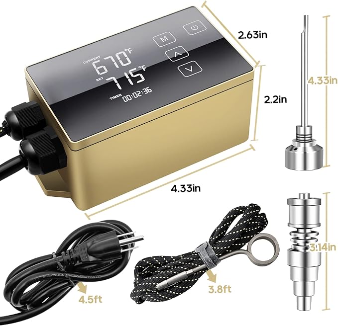 Digital LCD Temperature Controller, User-Friendly Operation, Gloden, 110V, HTHC04G-US-PID