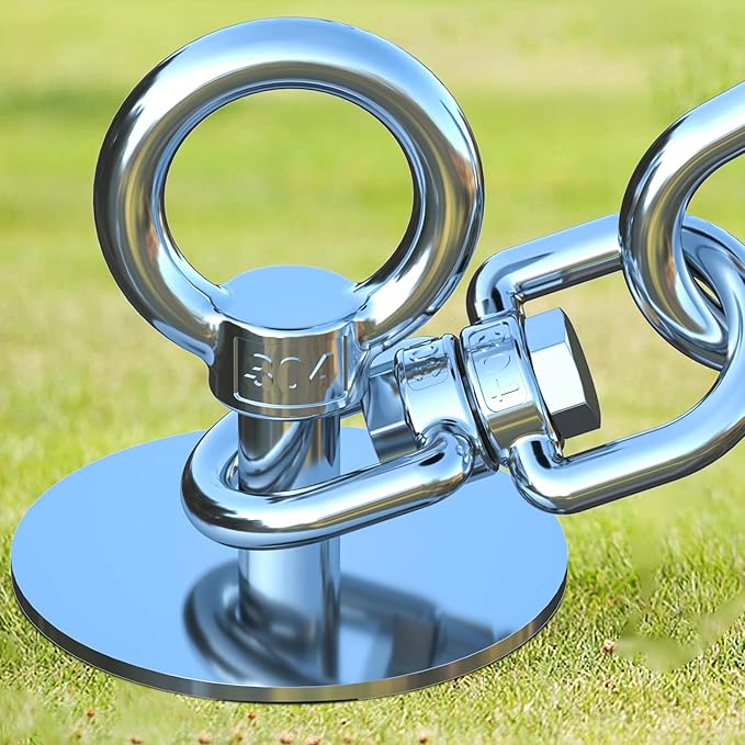 Dog Tie Out Stake for Yard,(up to 300lbs),360° Swivel Dog Run Anchor,Use Any Tie Out Cable or Yard Leash- Outdoor Camping(Anchor Only)