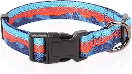 HEELE Dog Collar, Adjustable Soft Dog Collar for Small Medium Large Dogs,Floral Patterned Puppy Collars with Quick Release Buckle XS Length 8.5''-11''