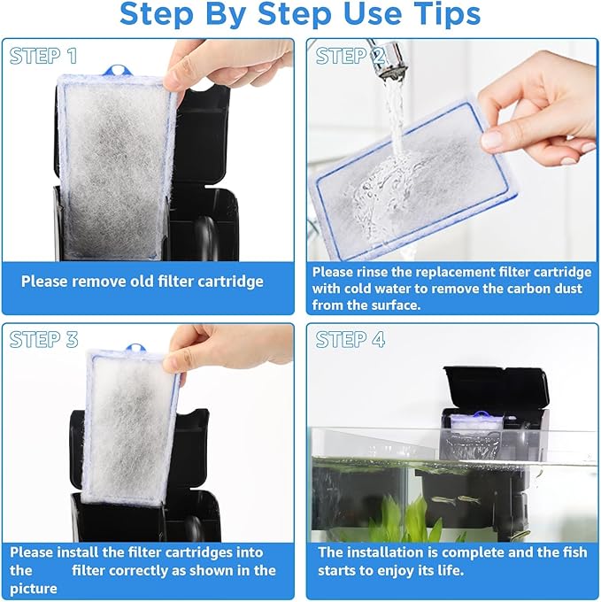 9 Count Assembled Large Filter Cartridges Compatible with Tetra Whisper Bio-Bag Filters 20i 40i IQ20/30/45/60 PF20/30/40/60, Large Replacement Filter Cartridges for Whisper Filters & Aquariums