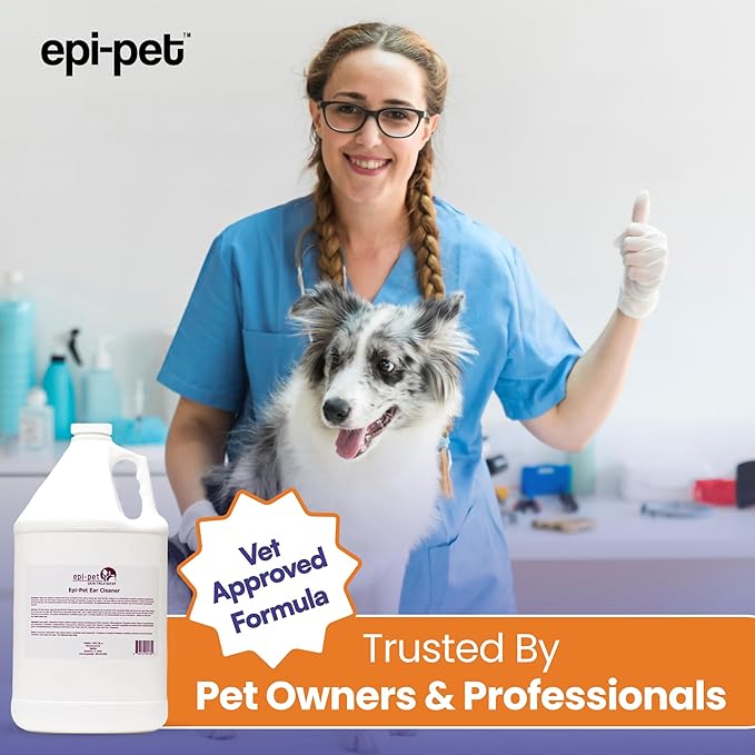 Dog & Cat Ear Cleaner Solution with Aloe Vera & Tea Tree Oil – Removes Itchy Ear Wax, Debris, Odor – Ears Wash, Drops & Flush for Pets, Dog Ears Cleaning, Cat Cleaner, 16 oz- 4 Gallons