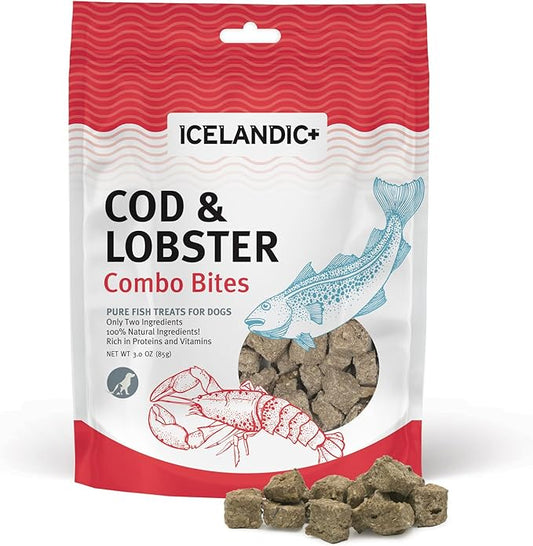 Icelandic+ Cod & Lobster Combo Bites Dog Treat 3.0-oz Bag