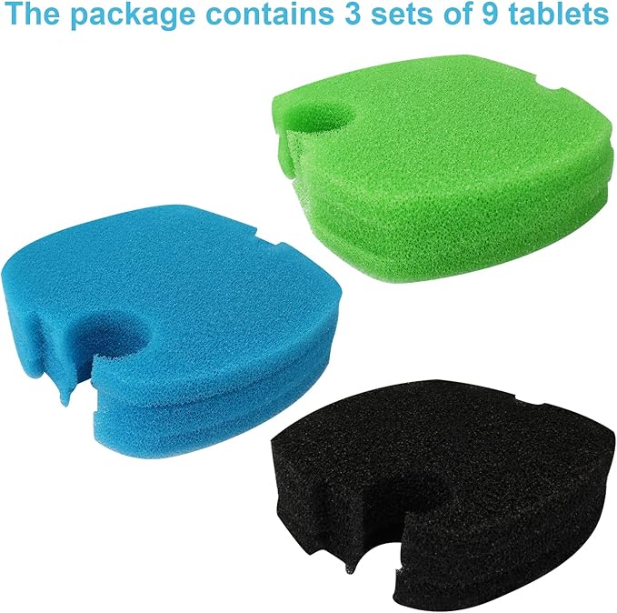 Aquarium Canister Filter Pads Sponges (9 pcs) Replacement for SUNSUN HW-304B/404B/704B/3000 CF500 Filter Pads Bio Sponges