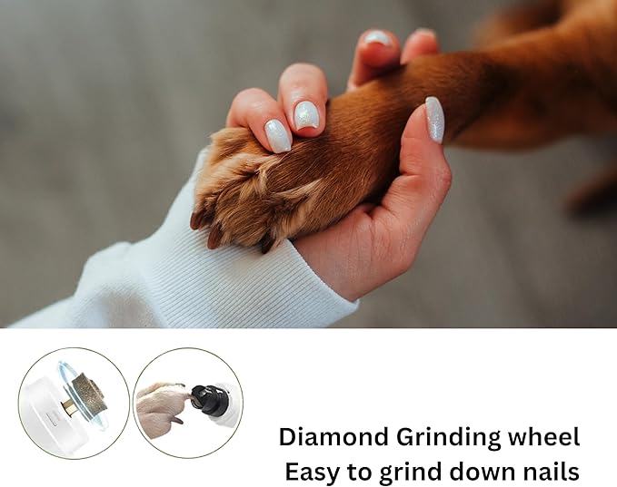 GajetNest Professional Pet Nail Grinder for Dogs and Cats, 2 Speeds LED Light USB Charging Low Vibration, Quiet, Cordless Ergonomic Long Lasting Battery, Safety Guard