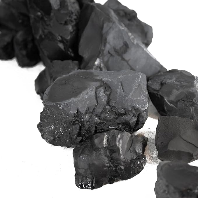 Unocho Aquarium Slate Rocks 10LB Fish Tank Stones Black Rocks for Aquarium,Aquascaping,Fish Tank Decoration, Reptile Basking Platforms, Bonsai & Garden-7Pcs 3-7inches