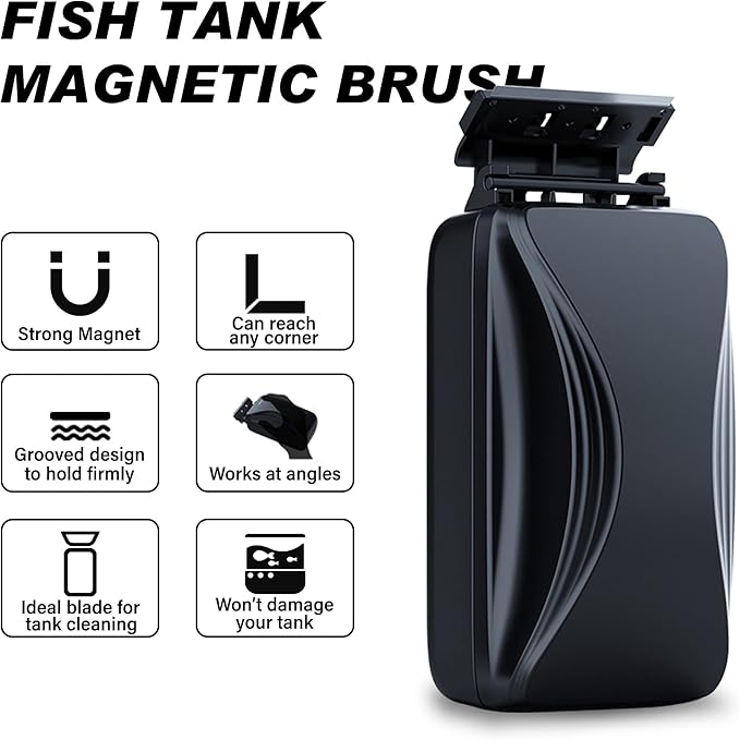 Aquarium Super Strong Magnetic Cleaner Glass Fish Tank Megnet Brush Algae with Scraper Floating Brush Medium