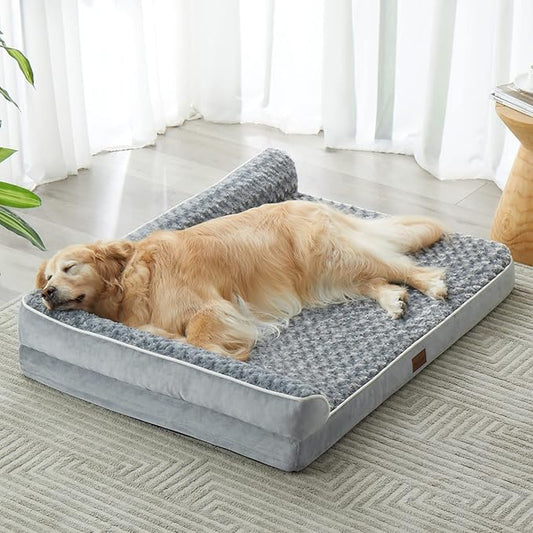 BFPETHOME Orthopedic Dog Beds for Extra Large Dogs, Waterproof Sofa XXL Pet Bed with Sides, Non-Slip Bottom and Egg-Crate Foam Big Dog Couch Bed with Washable Removable Cover,Pet Bed for Large Dogs