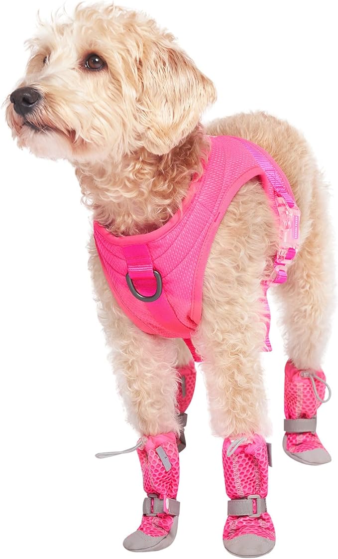 Canada Pooch Dog Boots for Hot Pavement - Dog Boots & Paw Protectors with Anti Slip Rubber | Water Friendly, Breathable Dog Shoes for Hot Days, Great for Dogs Neon Pink - Size 2