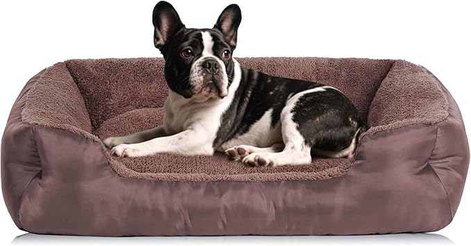 Dog Beds for Small Dogs Washable, Rectangle Dog Bed, Warming Soft Calming Sleeping Puppy Bed with Anti-Slip Bottom