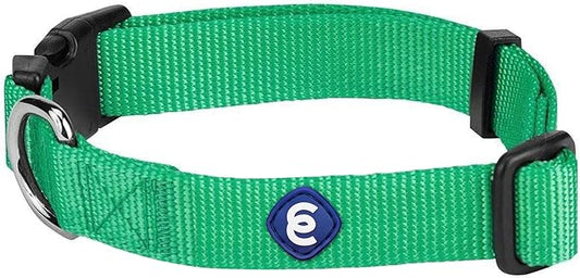 Blueberry Pet Essentials Large Dog Collar in Emerald | Adjustable & Eco-Friendly Durable Nylon Strap | Classic Collar for Large Dogs, Boy & Girl Pets