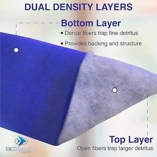 Big Kahuna Aquarium Filter Floss Rolls – 12-inch Pond and Aquarium Filter Media – 1-inch Thick Wet/Dry Aquarium Filter Pad – Bonded Filter Media Pad for Freshwater or Marine Aquariums, Ponds – 6ft