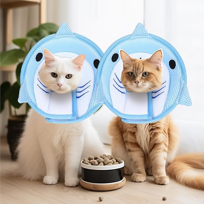 Cat Recovery Collar Adjustable Breathable Lightweight Cat Cone Protective Cats to Stop Licking Scratching After Surgery for Cats Kittens Pets