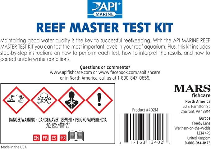API REEF MASTER TEST KIT Reef Aquarium Water Test Kit 1-Count