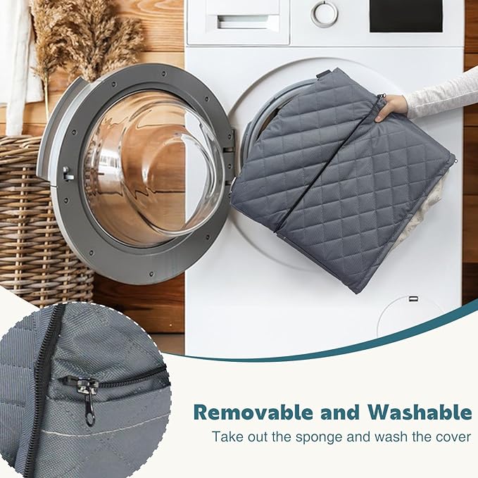 Dog Car Seat for Large/Medium Pet, Anti Slip Bottom Dogs Booster Seat for All Seasons,Pet Travel Bed with Thick Dog Sofa Cushion, Storage Pockets 2 Safety Leashes