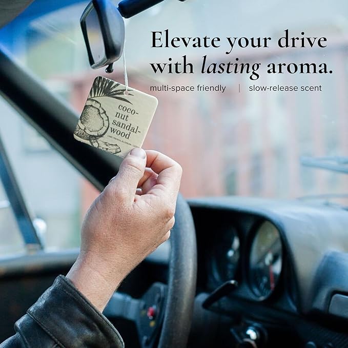 Coconut Sandalwood Car Air Freshener - 4 Pack