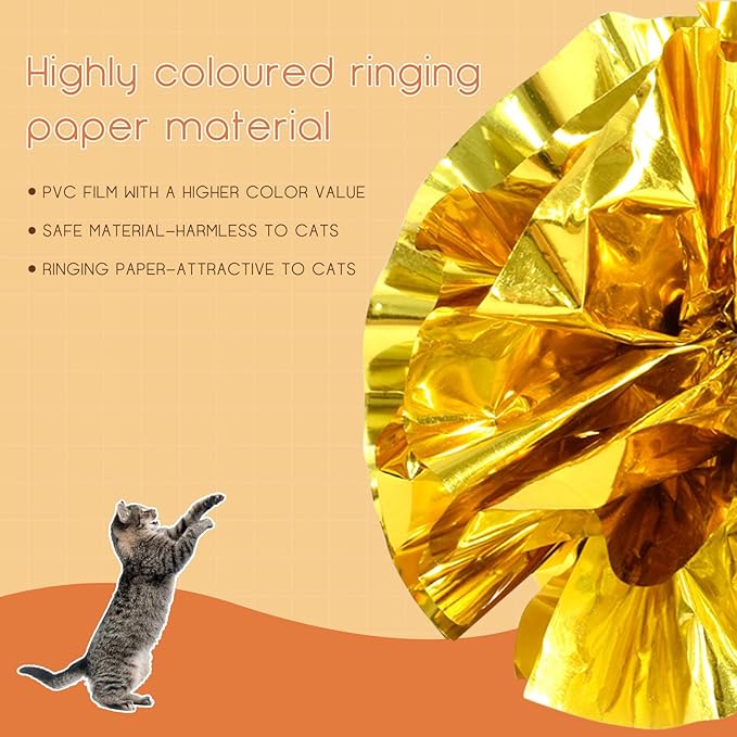 Andiker Cat Crinkle Balls, 2.36 Inches 6 Colors 12pcs Cat Balls Chew and Chase Kitten Mylar Crinkle Ball Lightweight Cats Toys for Indoor Cats to Keep Fit and Active(12pcs)