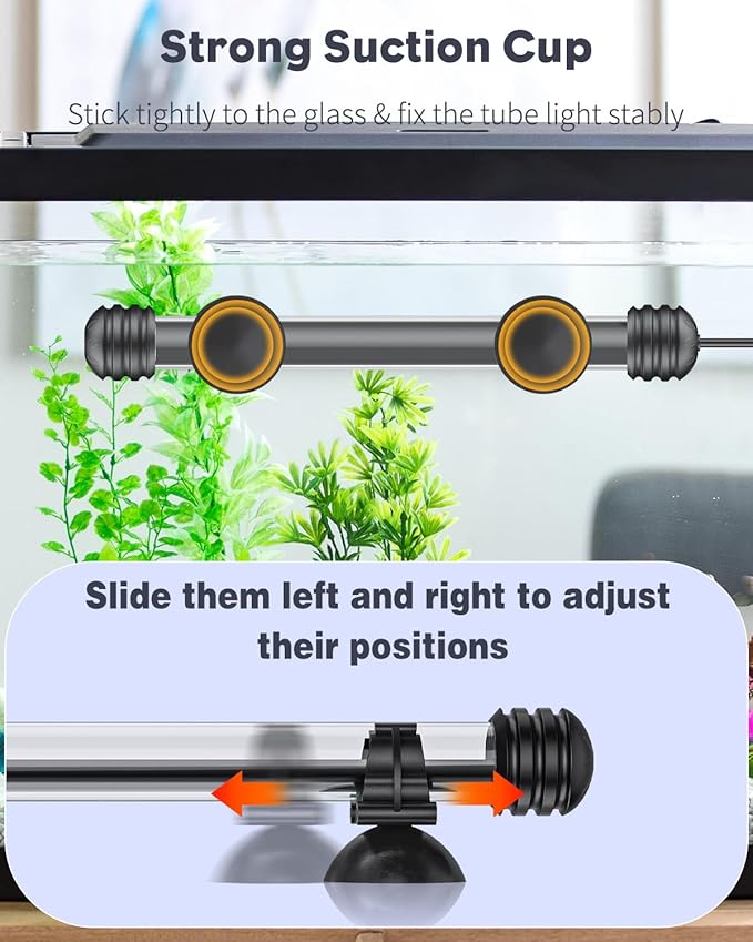 Pawfly 3 W Aquarium LED Light 7.5 Inch Underwater Fish Tank Light with Full Spectrum IP68 Waterproof White Blue Red Lights with Daytime & Night Mode Timer Auto On/Off and Adjustable Brightness