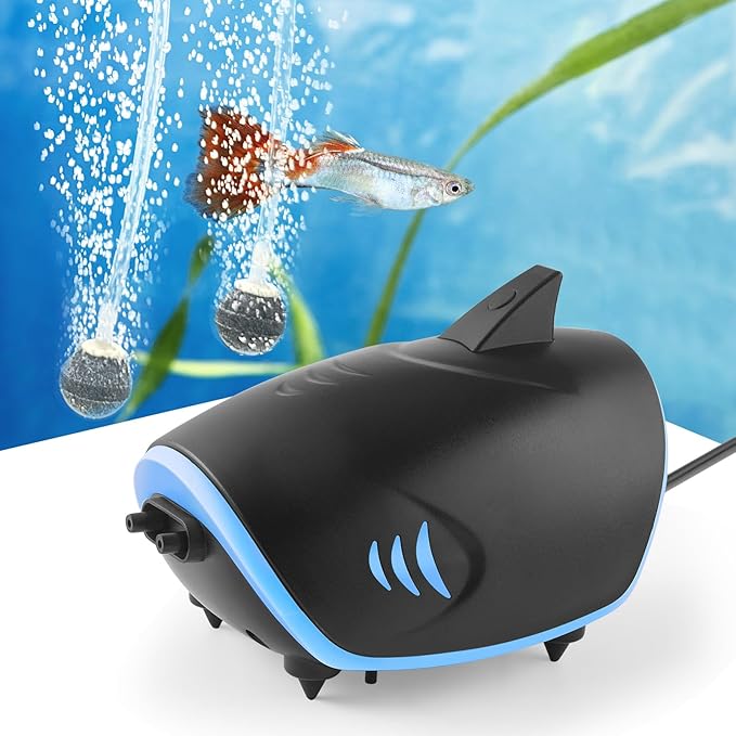 HITOP 3W 6W Silent Aquarium Air Pump -80GPH/160GPH Large Air Volume Fish Aerator, Adjustable Oxygen Pump for Fish Tank up to 300 Gallon