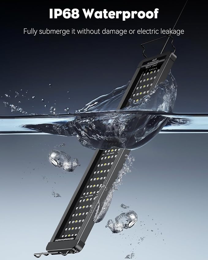 Pawfly 26W Saltwater Aquarium Light for 24" to 30" Fish Tanks Dimmable LED Reef Light for Coral Extendable Marine Fish Tank Light with Full Spectrum D/N Mode Timer Auto On/Off Adjustable Brightness