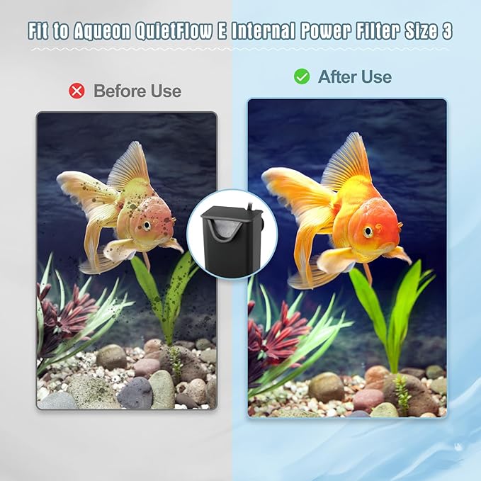 Erreloda 6 Packs Extra Small Filter Cartridges Replacement Compatible with Aqueon QuietFlow E Internal Power Filter Size 3