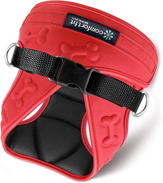 Comfort Fit No Pull Step-in Dog Harness – XS Harness for Small Medium Dogs, Easy Walk Adjustable Vest for Puppy or Service Dog – Soft Padded, Lightweight – Red