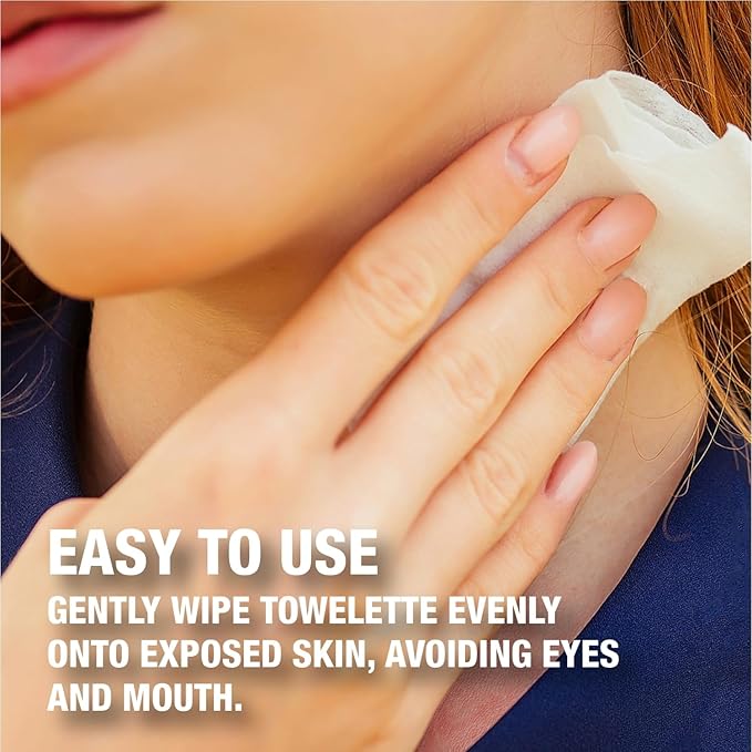 CoreTex Bug X FR DEET-Free Insect Repellent Wipes - Pack of 50 Single-Use, Naturally Derived Geranium Oil Bug Wipes - Protects Against Flies, Fleas & Mosquitoes - Travel Mosquito Repellent Towelettes