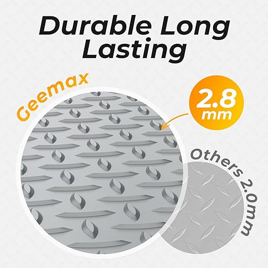 7.8 x 22 FT Garage Floor Mat, 2.8mm Thickness Diamond Plate Vinyl Garage Flooring Roll for Under Car, Large Size 172 SQFT for Large SUVs, MPV, Pickup Truck, RV, Light Grey