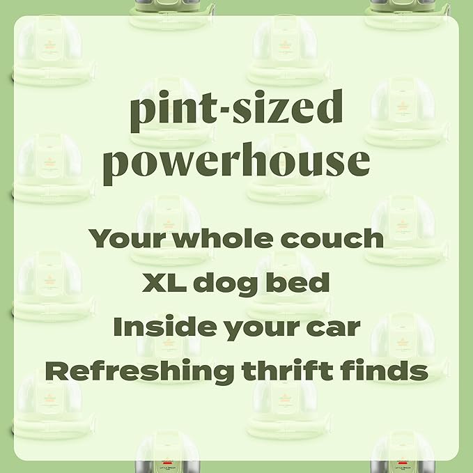 BISSELL Little Green Mini Portable Carpet and Upholstery Deep Cleaner, Car/Auto Detailer, with HydroRinse Self-Cleaning Tool and 4" Tough Stain Tool, Tea Green, 4075