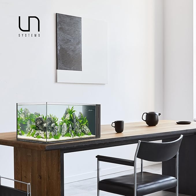 Ultum Nature Systems Dual AIO - Freshwater/Saltwater Compatible All in One Rimless Tank with Triple Chamber Filtration System, Integrated Filter Aquarium w/Leveling Mat - 21 Gallon, 90LA, Black