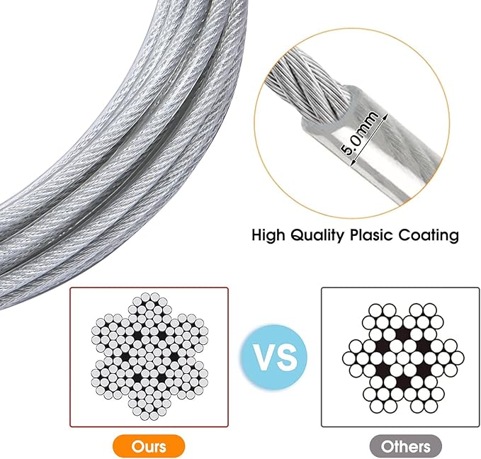 Dog Tie Out Cable for Dogs Outside Up to 125/250lbs,10/20/30/50FT Long Dog Leashe&Chains,Small-Large Dogs Runner Cable for Yard,Heavy Duty Lead Line for Outdoor,Camping,Yard(250lbs 30FT, Silver)