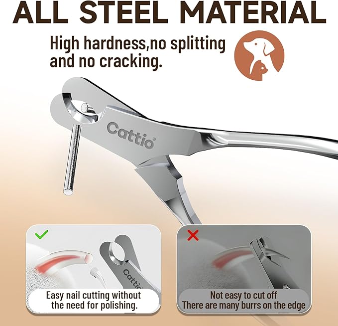 Dog Nail Clippers - All Steel Material, Built-in Spring,Heavy Duty Dog Nail Trimmer Full Metal Razor Sharp Professional for All Dogs Cats with Thick Toena,Dog Nail Trimmers